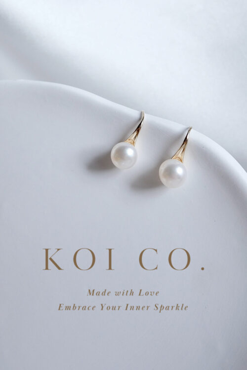 Freshwater Button Pearl Hook Earrings