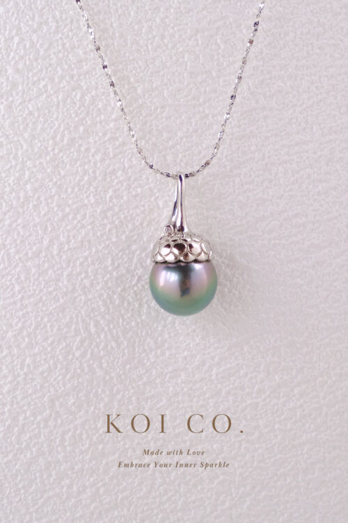 Black Tahitian Pearl Pine Cone Pendant